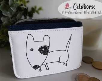 Geldbörse "Comic-Hund" personalisierbar, Geldbeutel für Kinder, Damen, Geschenk für Geburtstag, Schule, Portemonnaie für Freundin, Ostern