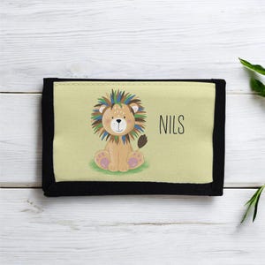 Cartera "León" personalizable con nombre para niños, escolares, regalo de matriculación escolar, cumpleaños