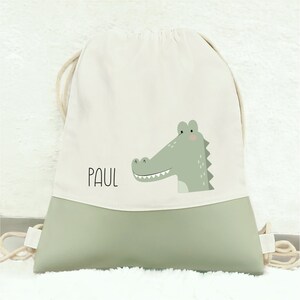 Sac de sport enfant personnalisé "Crocodile", petit sac à linge pour garderie, sac enfant, idée cadeau pour enfant
