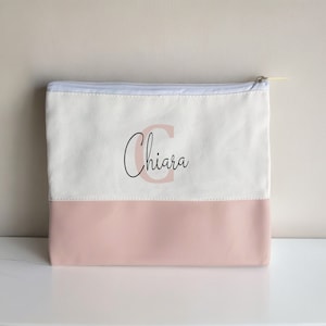 Neceser con borde de color "letra" personalizado con nombre, neceser, neceser de maquillaje