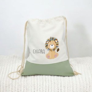 Sac de sport enfant personnalisé "Lion", petit sac à linge pour garderie, sac enfant, idée cadeau pour enfant