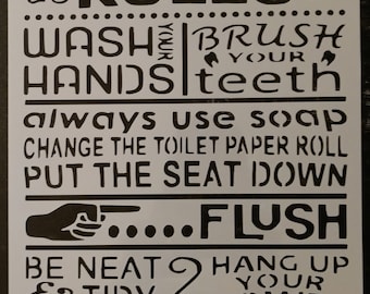 Bathroom stencils | Etsy