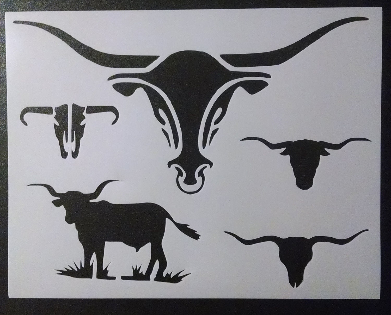 Longhorn Steer Bull Long Horn Skull Custom Stencil FAST FREE Etsy