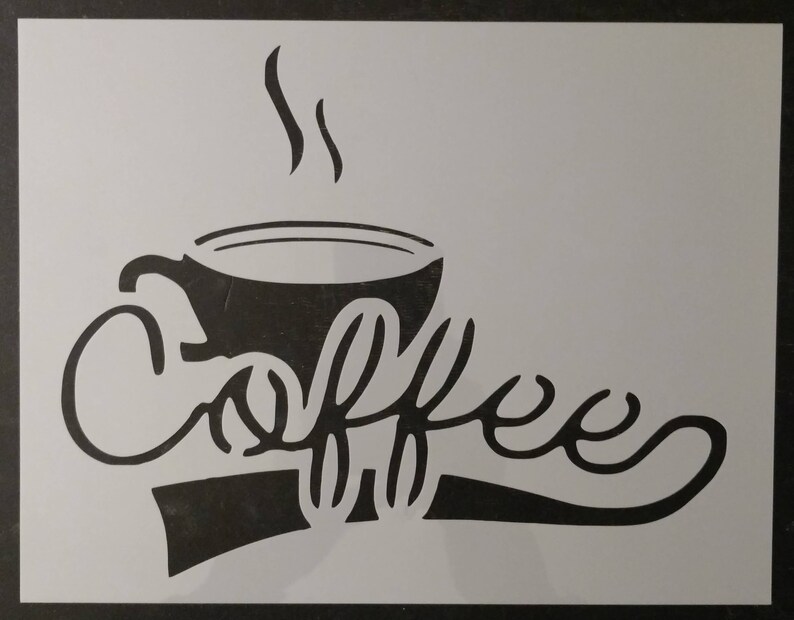 Coffee With Cup Kitchen Custom Stencil FAST FREE SHIPPING | Etsy