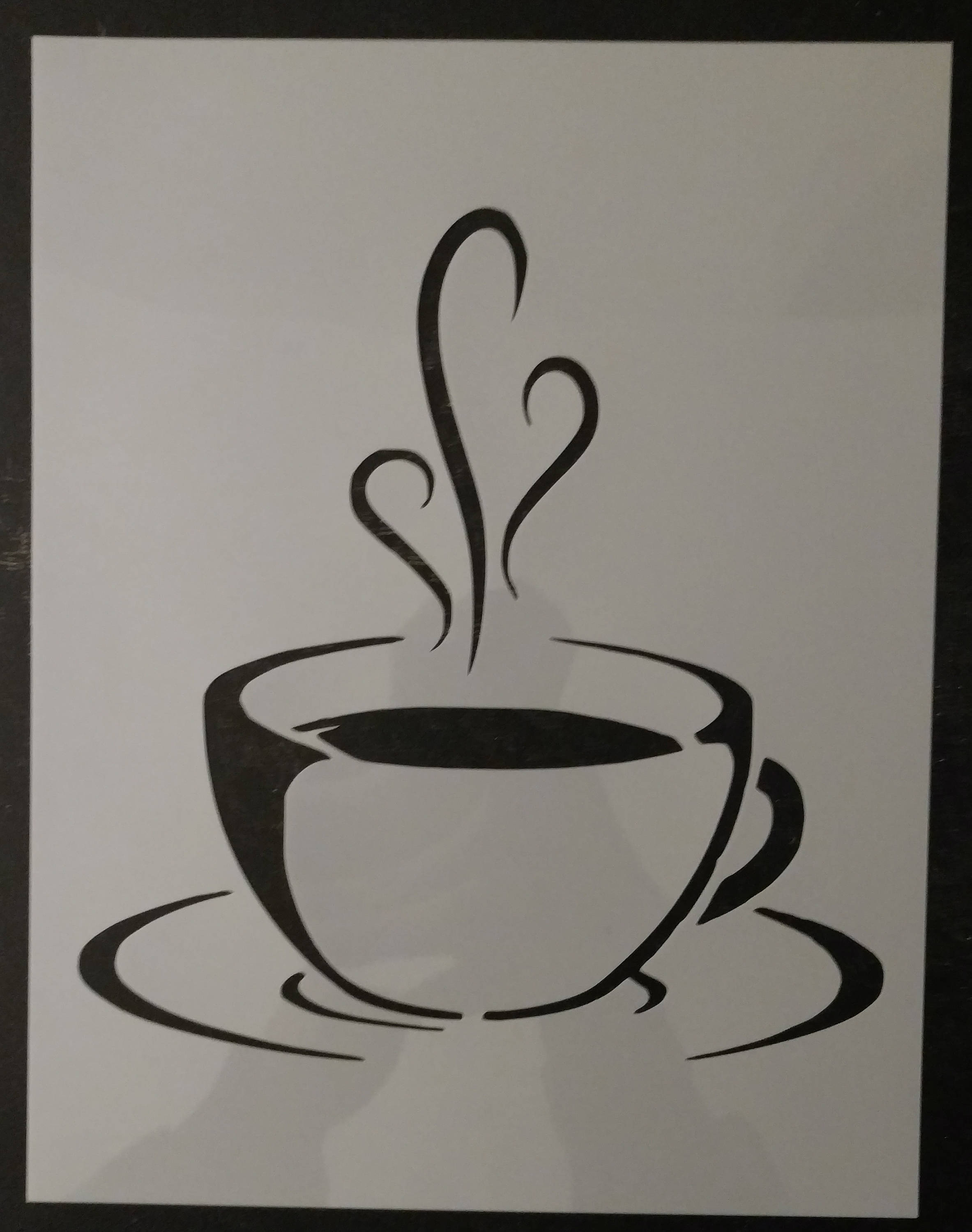 coffee cup tea cup kitchen custom stencil fast free shipping etsy