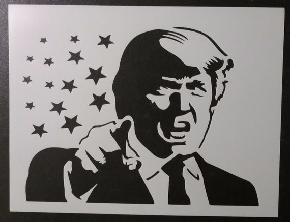 Download Free Donald Trump President Pointing Custom Stencil Fast Free Etsy SVG Cut Files