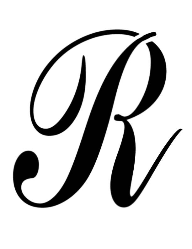large big script cursive letter r custom stencil fast free