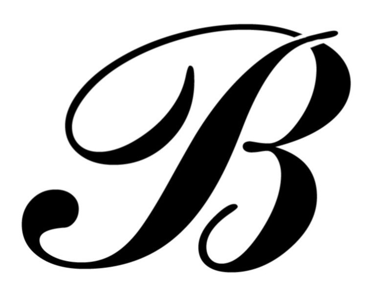 B Letter Cursive