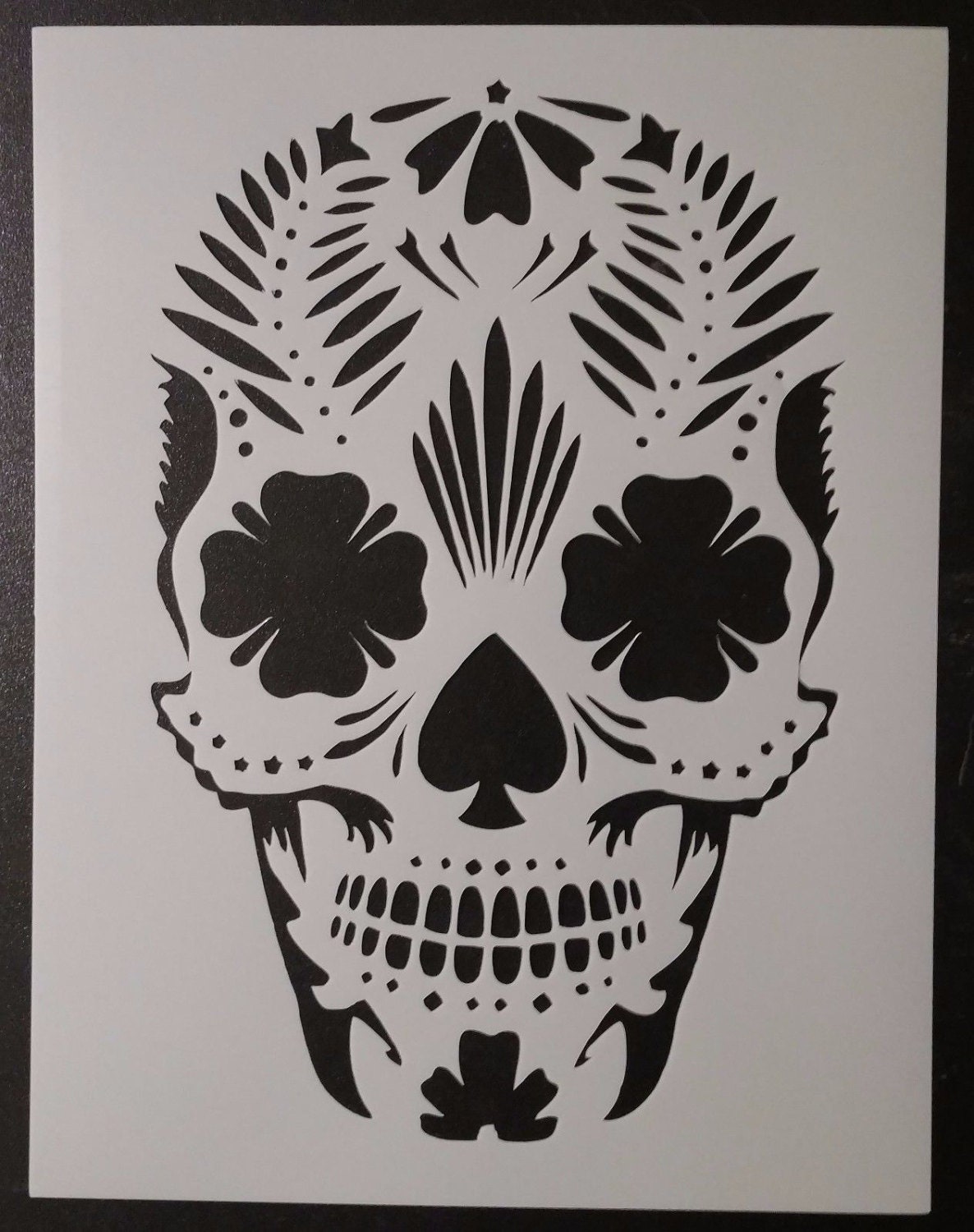 Day of the Dead Dia de los Muertos Sugar Skull Custom Stencil FAST FREE  SHIPPING Inside Blank Sugar Skull Template