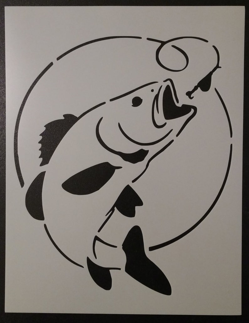Bass Fish Fishing Custom Stencil FAST FREE SHIPPING | Etsy