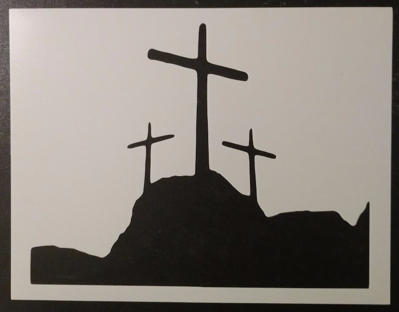 3 Crosses On A Hill Custom Stencil FAST FREE SHIPPING Etsy