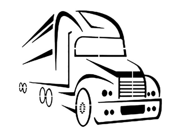 Semi Truck Tractor Trailer 18 Wheeler Custom Stencil FAST FREE - Etsy