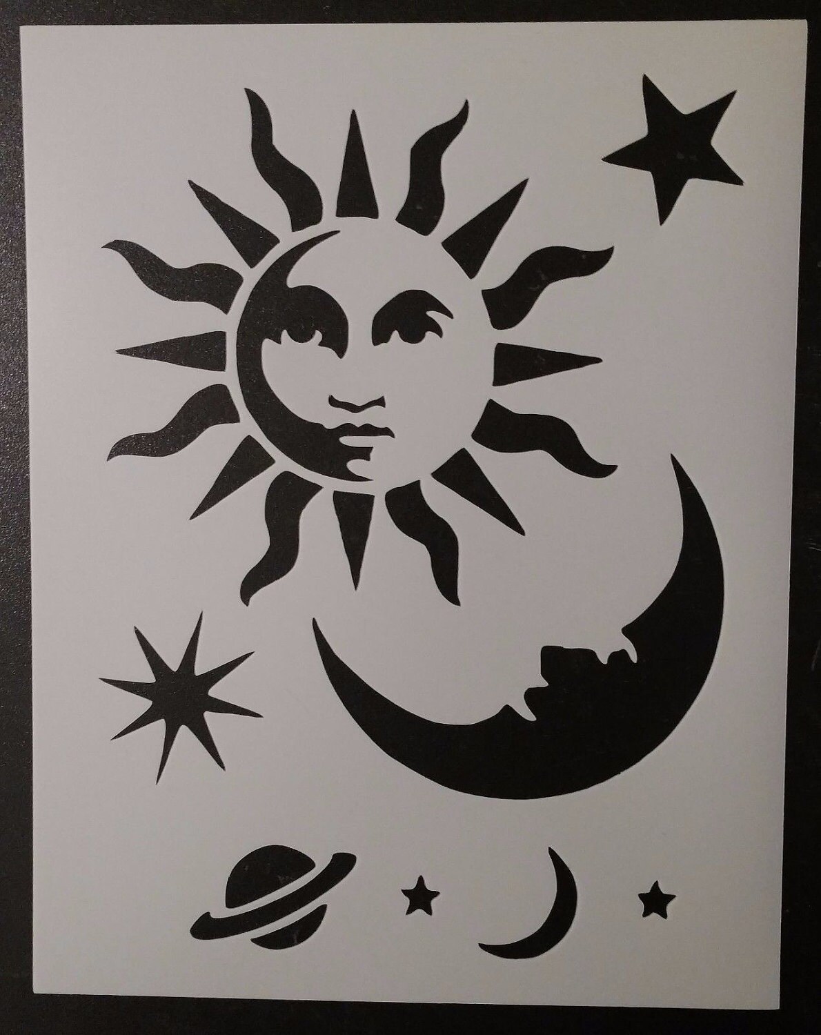 10 X 12 Gothic Style Ouija/Spirit/Ghost Board STENCIL Celestial Sun/Moon/Star! 