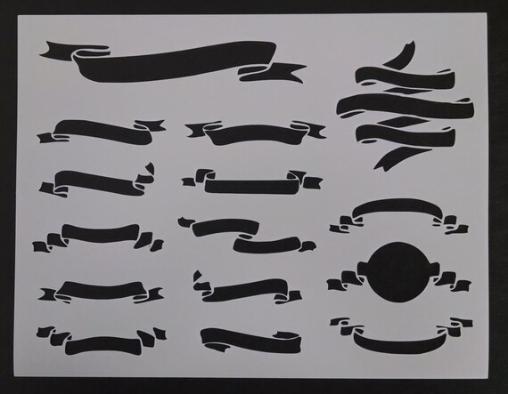 Multiple Ribbon Banner Ribbons Banners Custom Stencil Fast Etsy