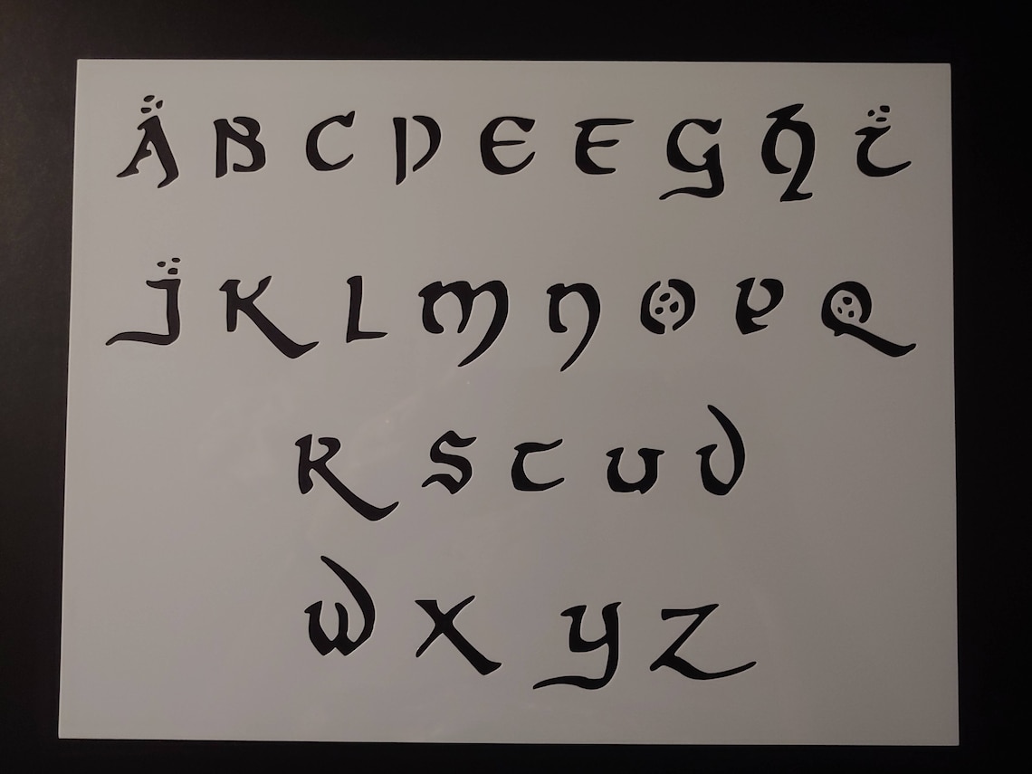 J.R.R. Tolkien Hobbit Font Alphabet 11 x 8.5 Stencil Sheet Etsy