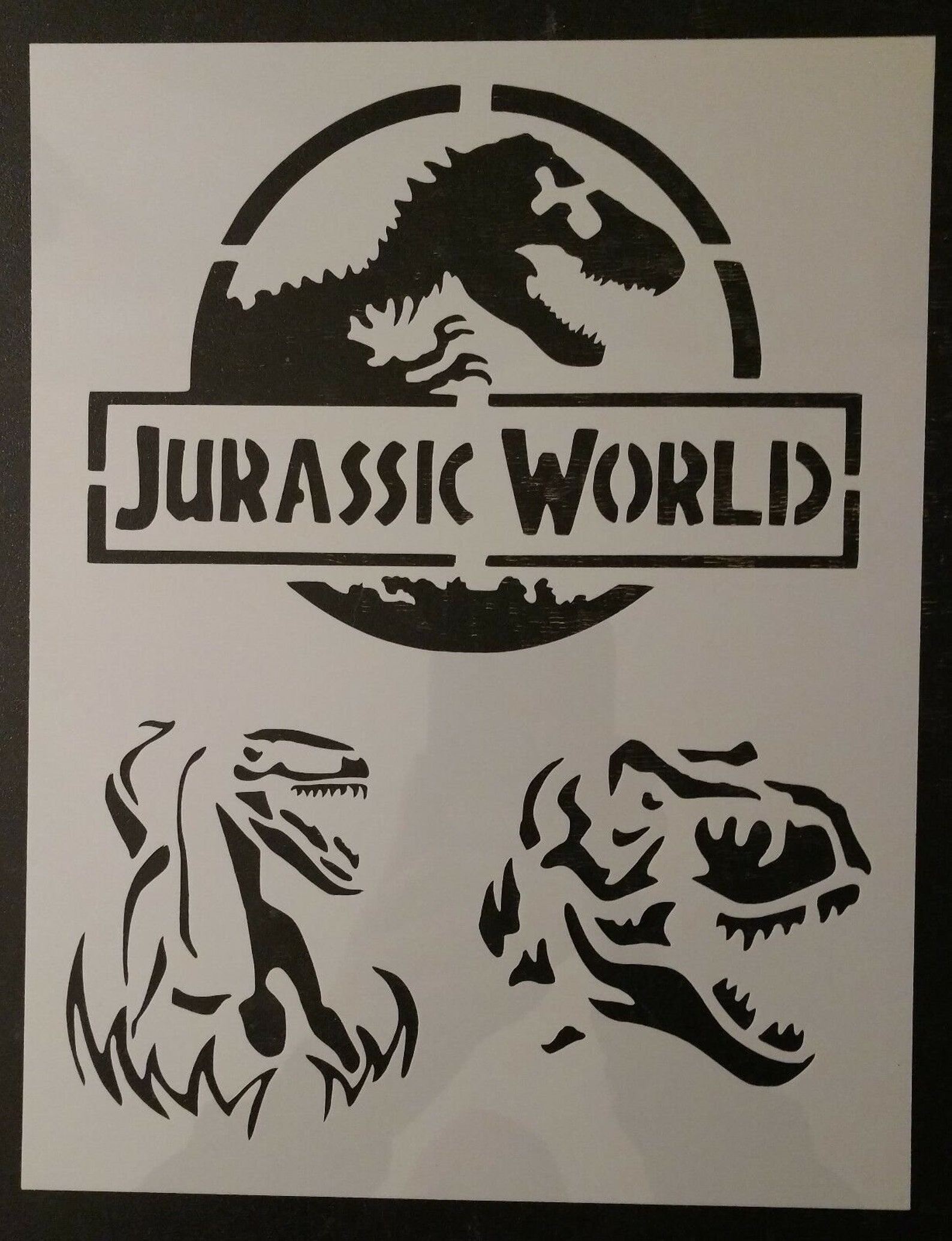 Jurassic World Park Dinosaur Raptor Trex Custom Stencil FAST Etsy jurassic-park-pumpkin-stencil-pumpkin-pattern-pumpkin-template