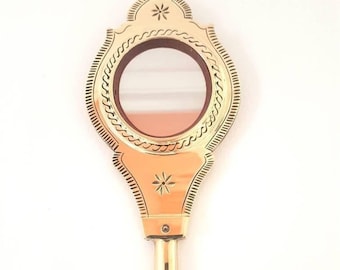 Handheld Mirror Aranmula Kannadi / World famous Aranmula Mirror with Handle / Handmade Luxury Traditional Mirror from India / Vaal Kannadi