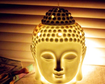 Essential Oil Mudra Crafts Oil Burner Fragrance Melt Candle Warmer Black Buddha Statue Decor for Scented Wax