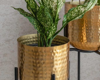 Indoor Iron Hammered Planter - Pot only