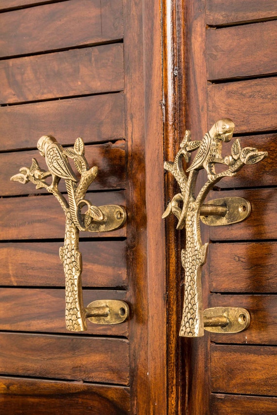Brass Luxury Door Handle Parrot-shaped 'tamba' / Decorative