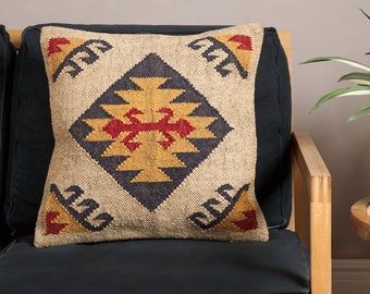 TILA Jute Cushion Cover / Artisanal Charm Jute Cushion Cover / 100% Organic Jute Cushion Cover
