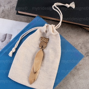 Brass Owl Bookmark for Owl Lovers and Booklovers / Bookmark with Intricate Owl Carving / Small Gift for Students and Teachers