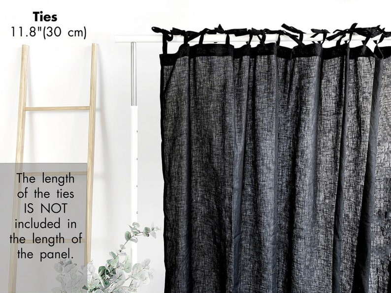 NATURAL linen draperies Tab top/Tie top /Rod pocket drapes bathroom, kitchen & bedroom draperynatural linen/cozy design/linen curtains image 3