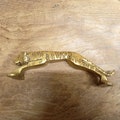 Jaguar shaped brass door pull / Decorative door handle in exotic shape / Luxury pull for front door, wardrobes, sliding doors, drawer
