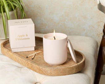 Apple & Cinnamon - Large Ceramic Soy Candle (320g)