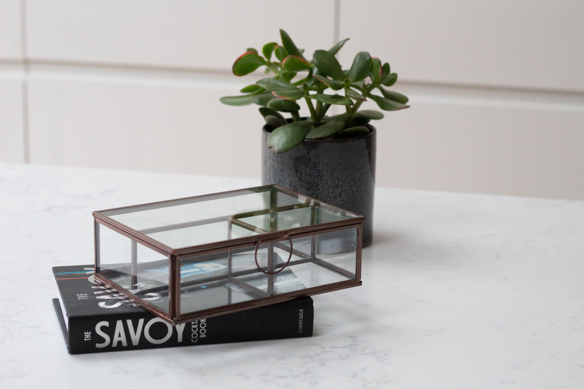 Glass Jewellery Box Recycled Metal / Elegant Vintage Style Etsy