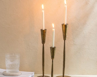 Tall candle holders available in 3 sizes/ Vintage style brass candle holder  / Candlestick holders / brass  candle holder