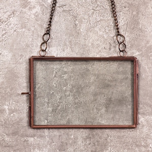 Hängender Bilderrahmen aus Metall mit Metallkette Hoch- oder Querformat 8x10 7x5 oder 6x4 mit antikem Kupfer Finish
