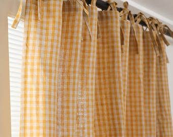 Color Block Linen Curtains, Custom Color Panels, Rod Pocket Drapes, Unlined or Lined for Privacy or Blackout, Linen Window Treatments