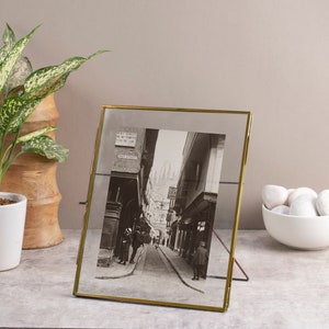 Pure Brass Photo Frame / Recycled Glass & Brass Portrait Landscape Photo Frames / Sizes 4x6, 5x7, 8x10 image 3