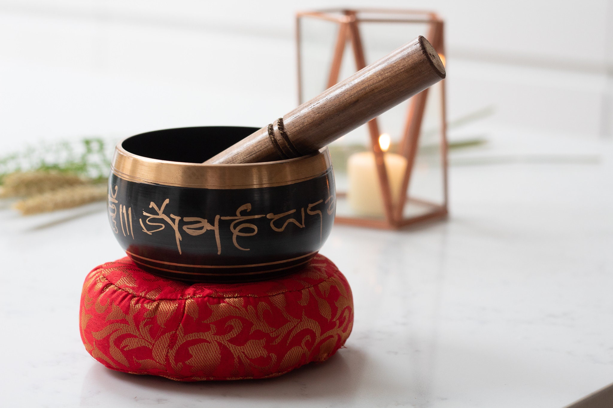 Yoga and meditation gift set / Tibetan Singing bowl 4 inch / Etsy
