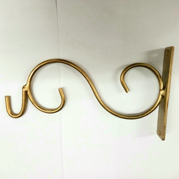 Decorative Metal Wall Hook / Metal S-shape Hook for Hanging Planters /  Curved Metal Hook With Brass Finish -  Canada