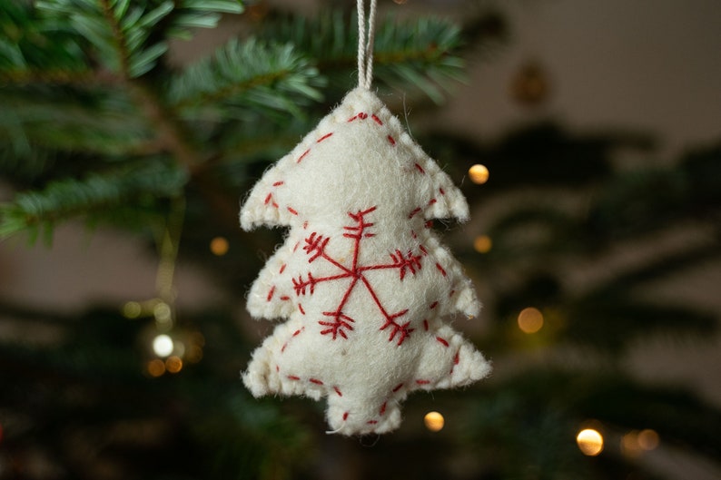 Xmas Tree shaped Christmas ornaments, Recycled Christmas Decor, Handmade Christmas decorations, Christmas ornaments, Xmas decor, image 1