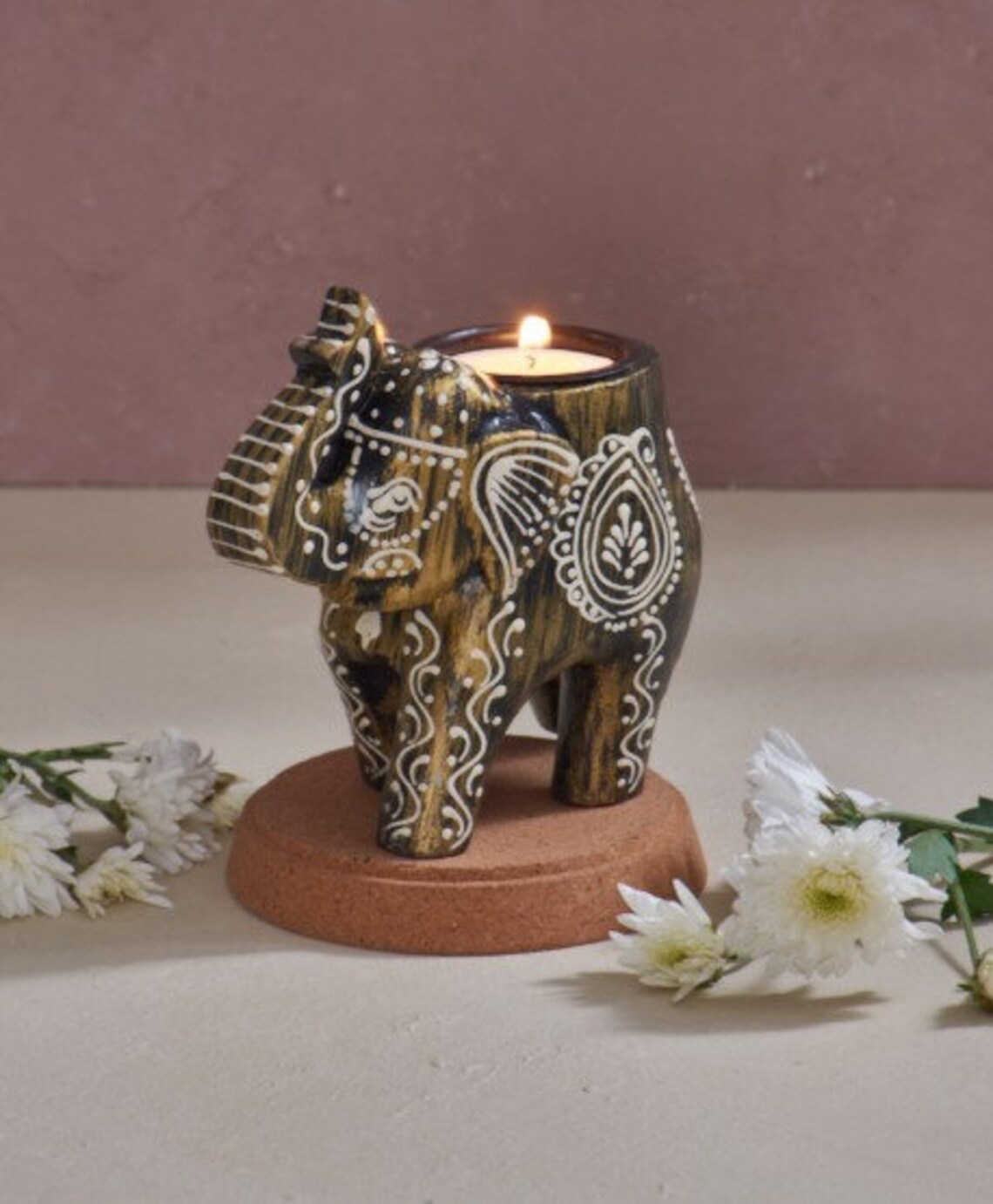 Elephant Tealight Candle Holder / Decorative Elephant Figurine Etsy UK