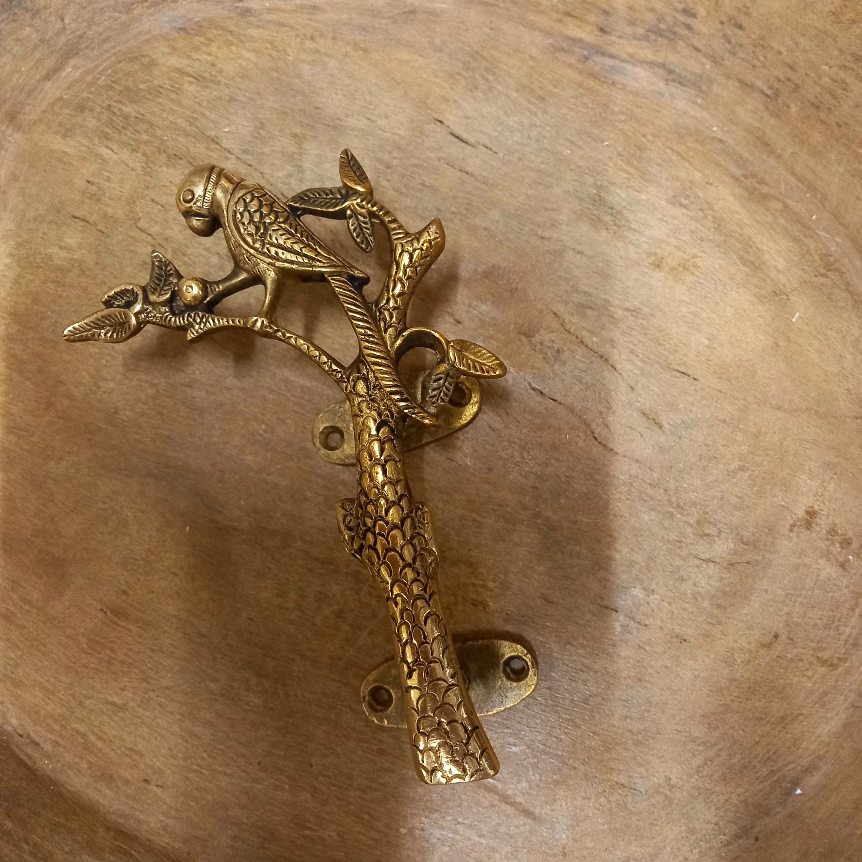 Brass Luxury Door Handle Parrot-shaped 'tamba' / 