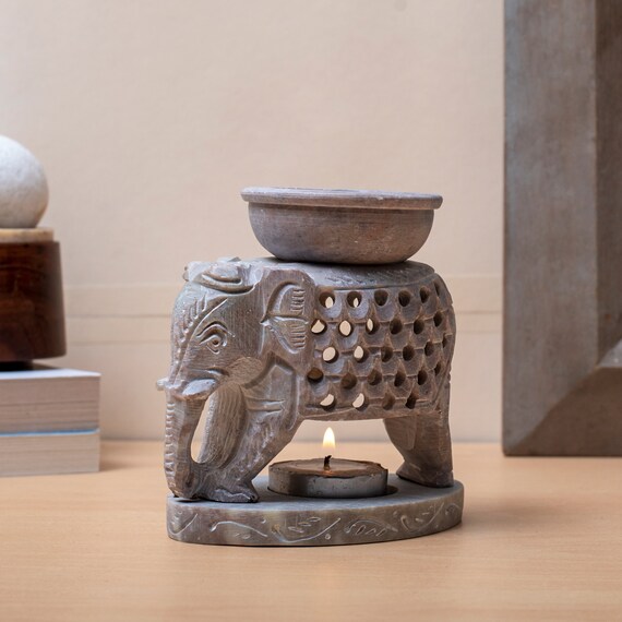 Bruciatore Di Cera In Ceramica Nero - Diffusore Per Oli Essenziali Con Cucchiaio Incluso - Elegante E Sicuro Per Aromaterapia