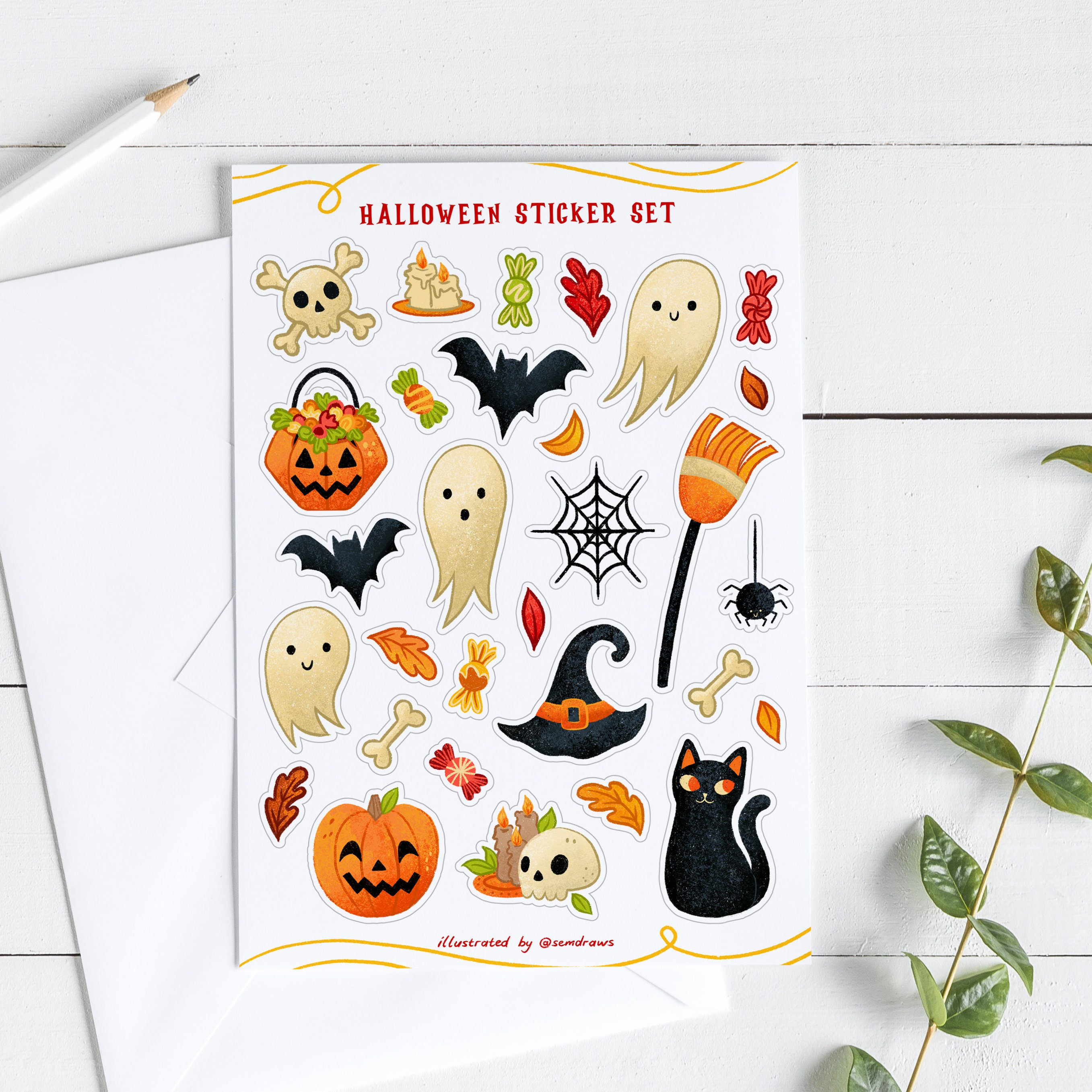 Halloween Sticker Sheet Bullet Journal Stickers Planner - Etsy