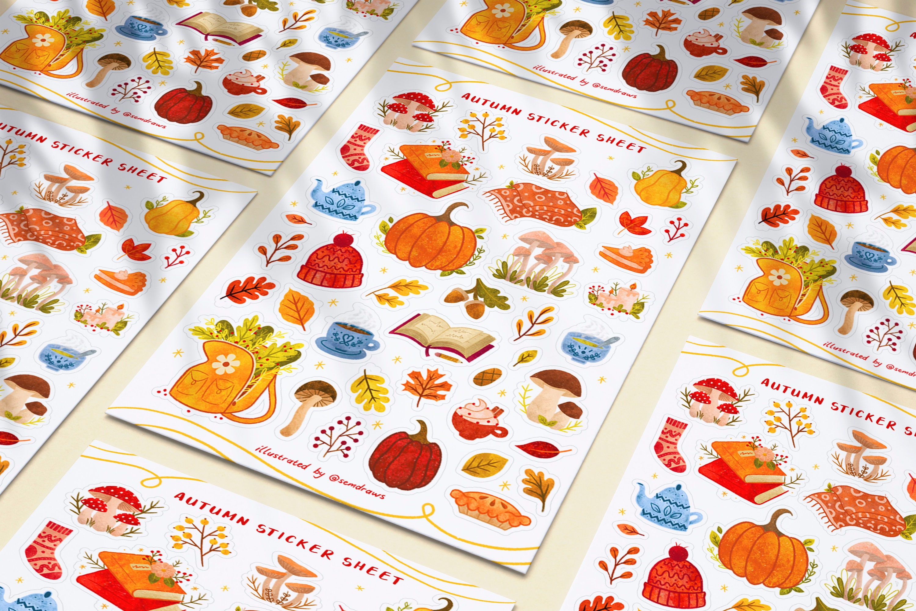 Autumn Sticker Sheet | 40 Pcs Bullet Journal Stickers | Fall Planner ...