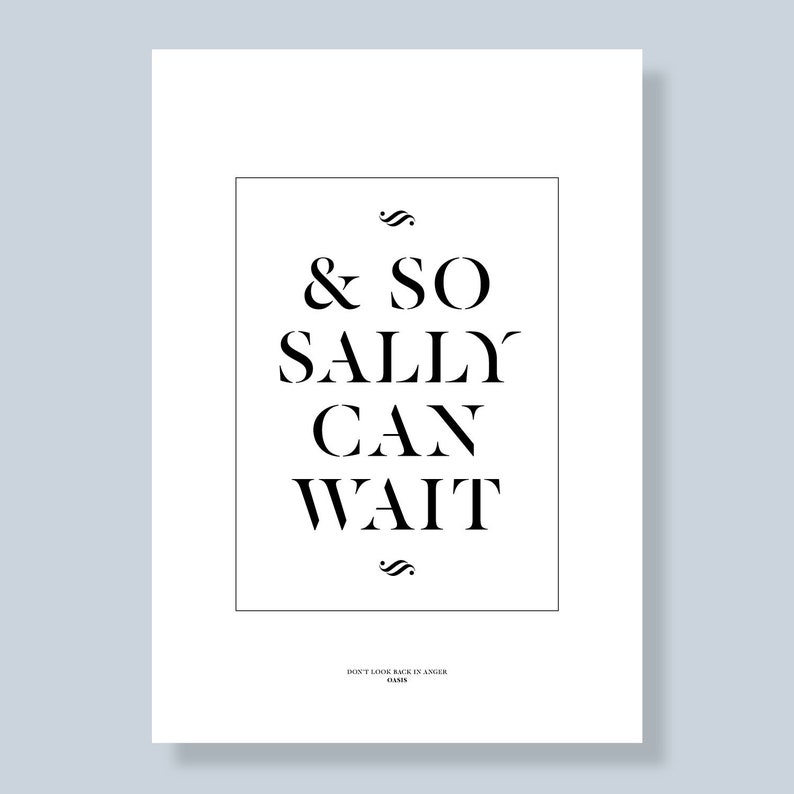 Don't Look Back In Anger Digital Poster. Oasis. Print Etsy