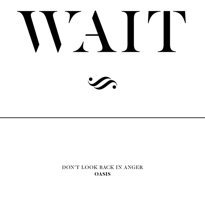 Don't Look Back In Anger Digital Poster. Oasis. Print Etsy
