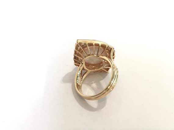 Mabe Pearl Ring With Diamonds, 14K Yellow Gold Ma… - image 3