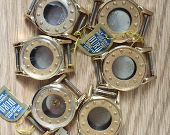Vintage Duro Watch Cases: 10K RGP Bezels, Steampunk Supplies (Set of 6)