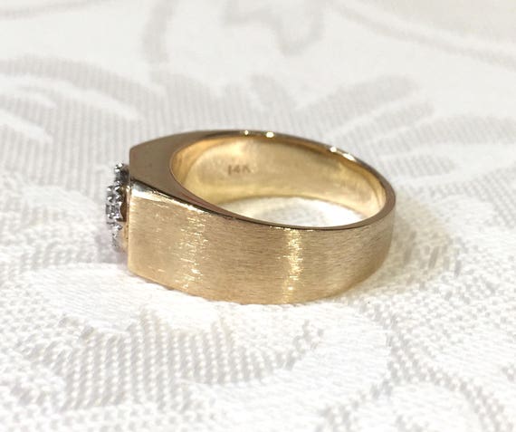 Mens 14k gold diamond shop cluster ring