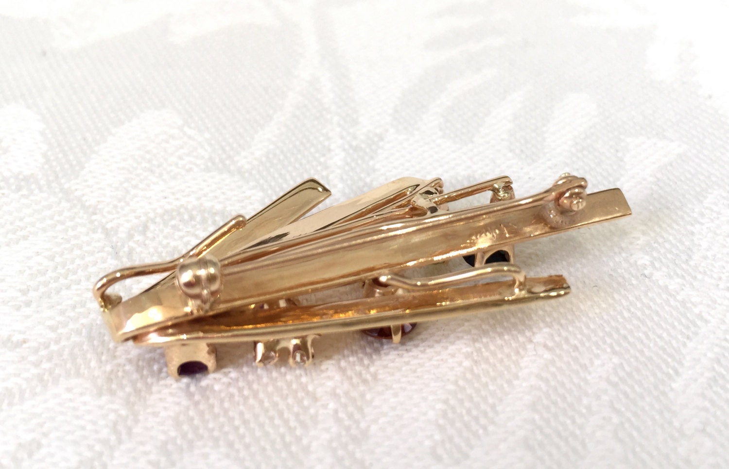 Diamond and Gemstone Free Form Brooch Yellow Gold Hand Made - Etsy