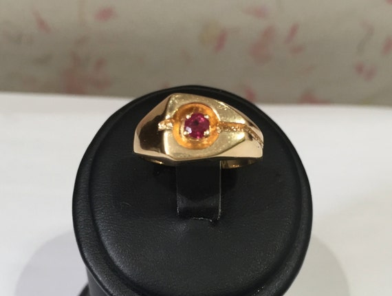 Ruby Band Style 14K Yellow Gold Fashion Ring, Jul… - image 4