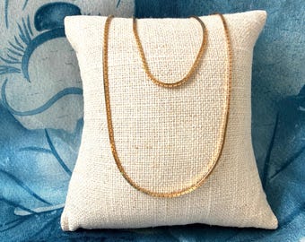 Vintage 14K Yellow Gold Box Chain 20" Italy